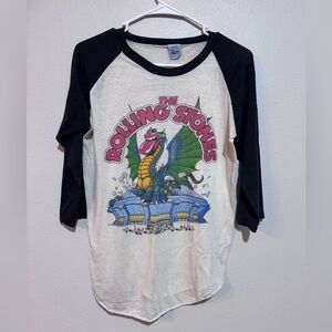 VINTAGE Rolling Stones 1981 Tour Raglan T-Shirt Size L Concert sold out